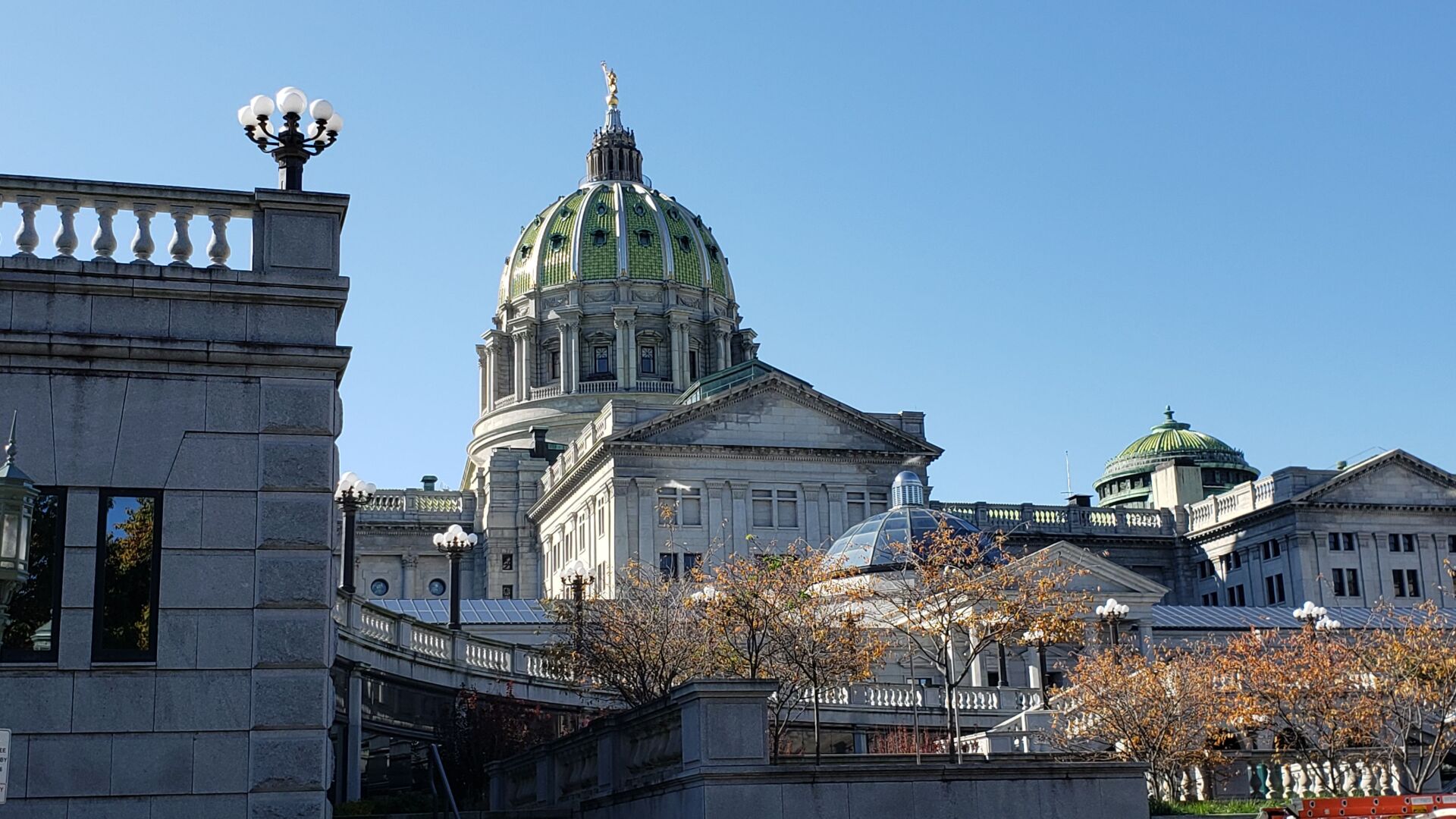 Pennsylvania Capitol in Harrisburg on sunny day in fall - autumn